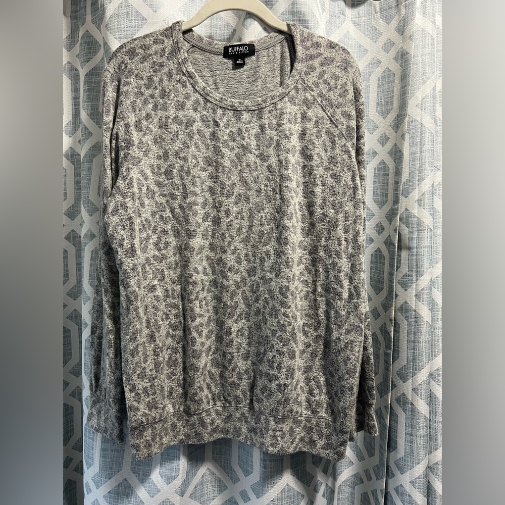 Charcoal Gray Printed Women's Top